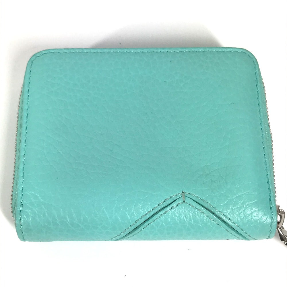 Tiffany&Co. Coin Case Leather Mint Green Compact Wallet Return To Tiffany & Co. Women