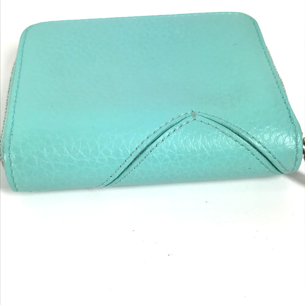 Tiffany&Co. Coin Case Leather Mint Green Compact Wallet Return To Tiffany & Co. Women
