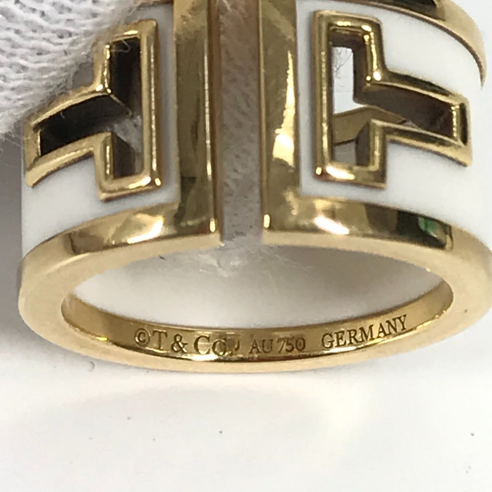 Tiffany&Co. Ring Au750, Ceramic Gold T Cut Out 6.5