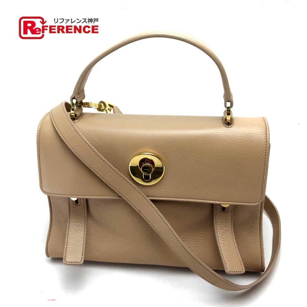 Saint Laurent Paris Handbag 368229 Leather Beige Muse Toe Women