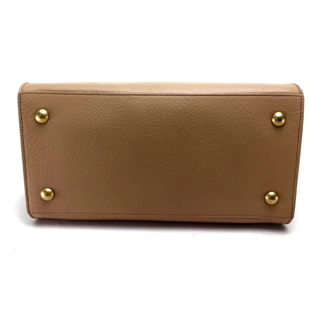 Saint Laurent Paris Handbag 368229 Leather Beige Muse Toe Women