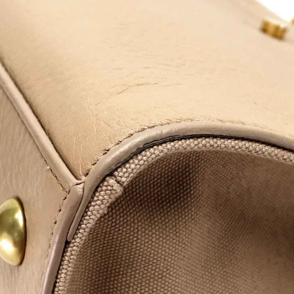 Saint Laurent Paris Handbag 368229 Leather Beige Muse Toe Women