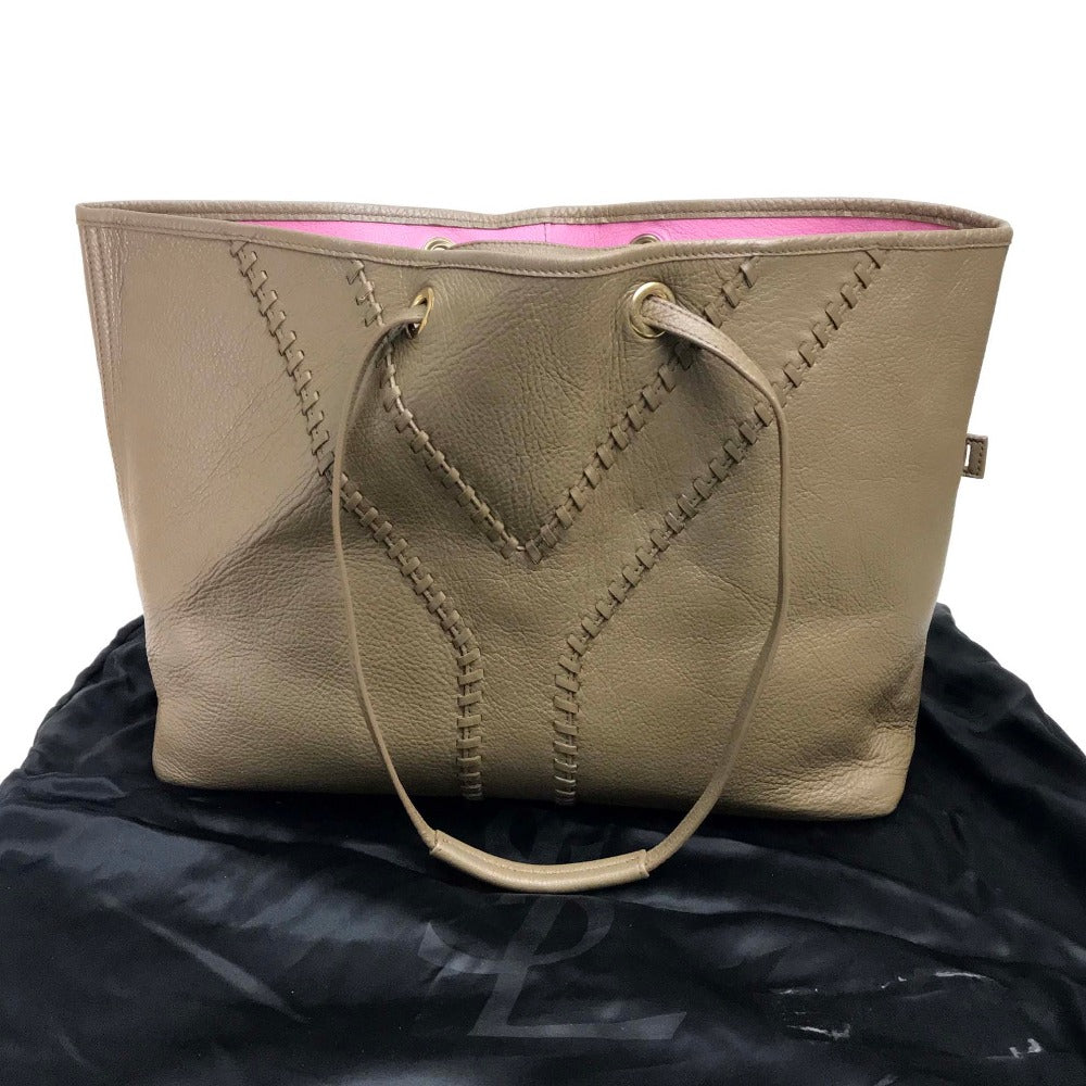 Yves Saint Laurent Tote Bag 284650 Leather Charcoal Gray Type Neo-Double Reversible Unisex(Unisex)