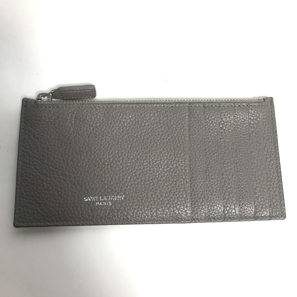Yves Saint Laurent Long Wallet Purse 504981 Leather Gray Long Wallet Sac De Jules Women