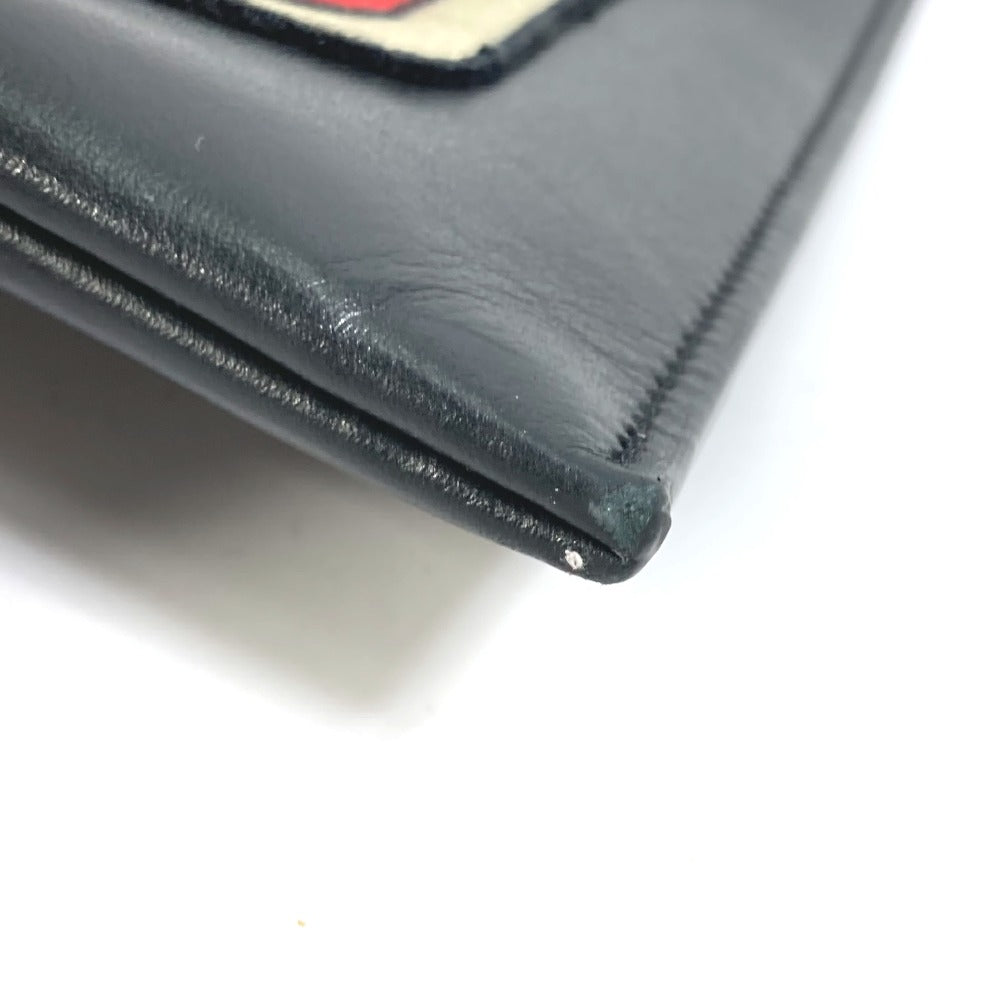 Saint Laurent Paris Clutch Bag 397295 Leather Black Pouch Logo Patch Mens