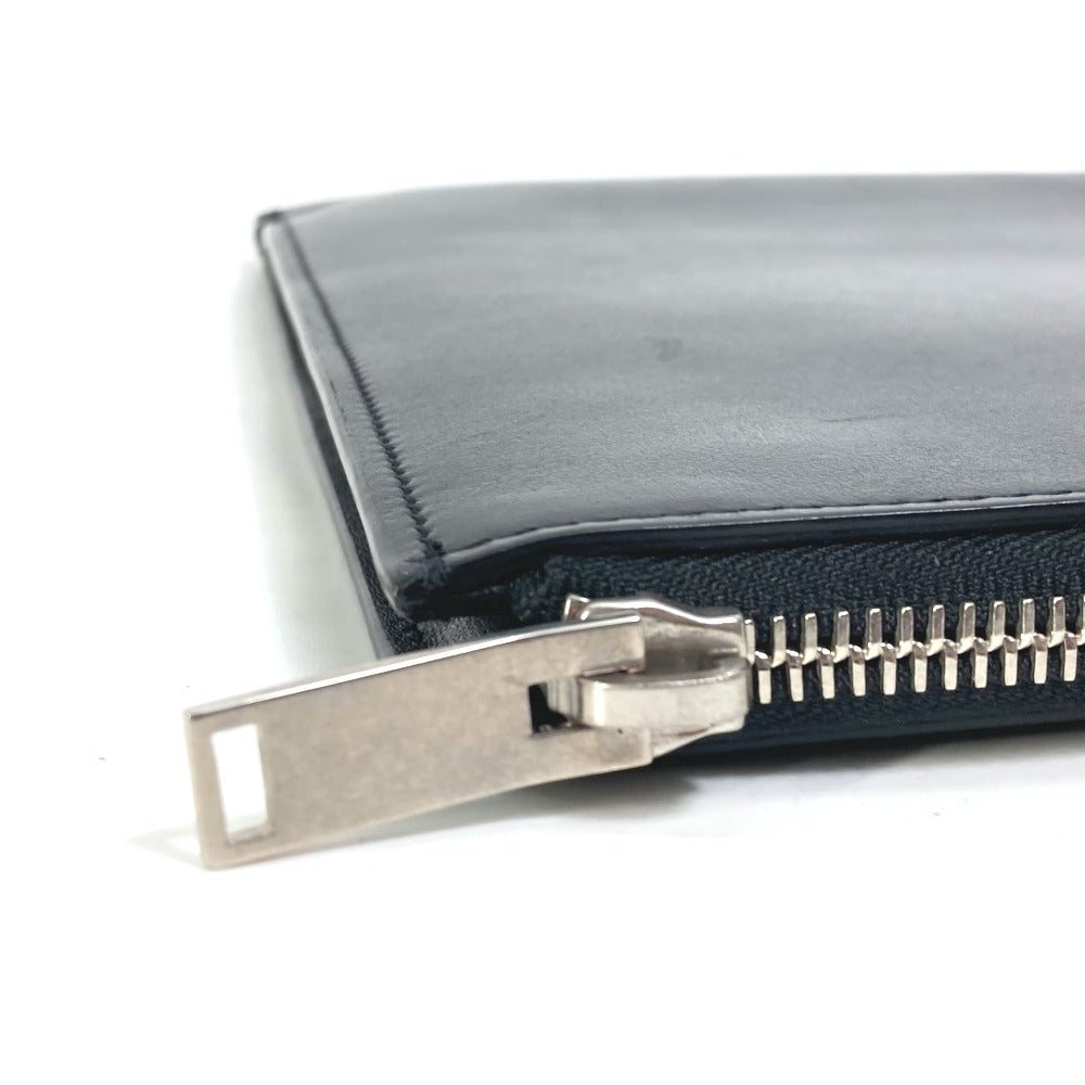 Saint Laurent Paris Clutch Bag 397295 Leather Black Pouch Logo Patch Mens