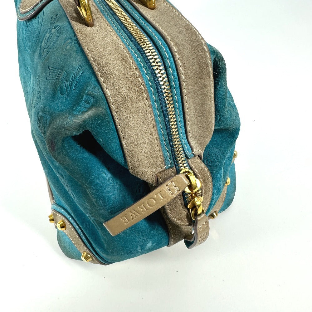 Loewe Boston Duffel Bag Leather / Suede Blue 160Th Anniversary Women