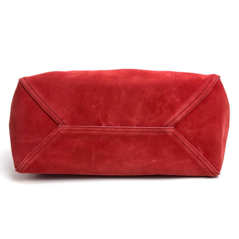Loewe Tote Bag Suede Red Logo Leo Women