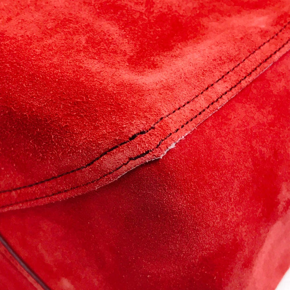 Loewe Tote Bag Suede Red Logo Leo Women
