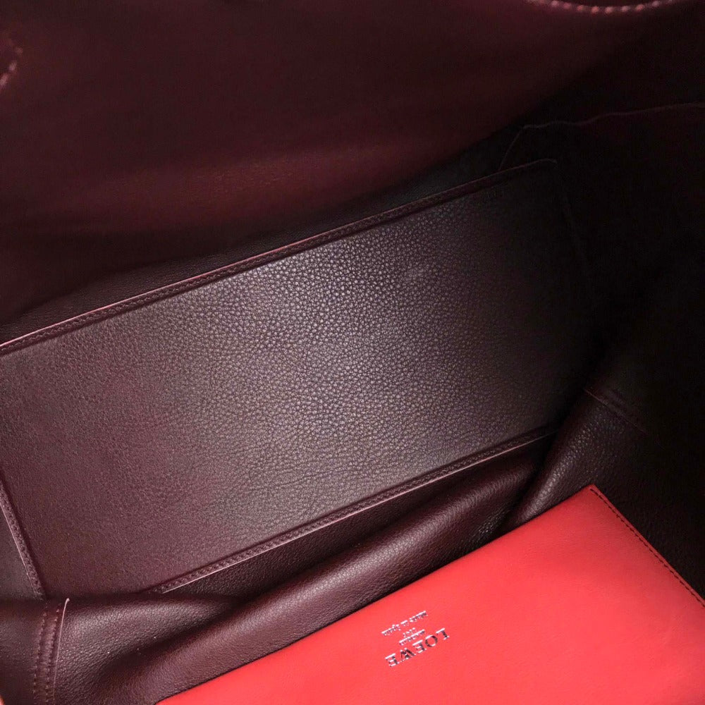 Loewe Tote Bag Suede Red Logo Leo Women