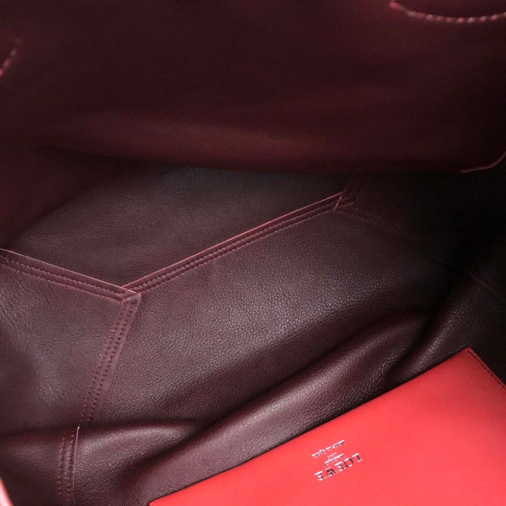 Loewe Tote Bag Suede Red Logo Leo Women