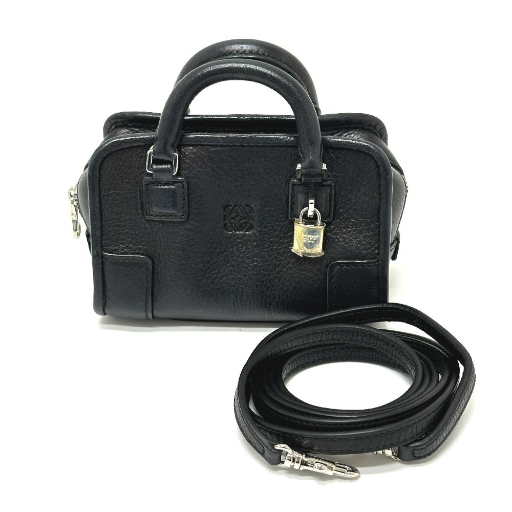 Loewe Shoulder Bag 339.79.039 Leather Black Amazonas Micromini