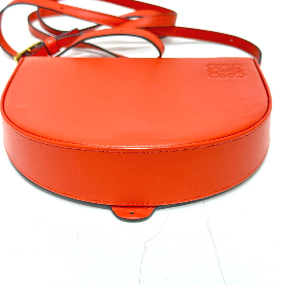 Loewe Shoulder Bag Leather Orange Anagram Heels