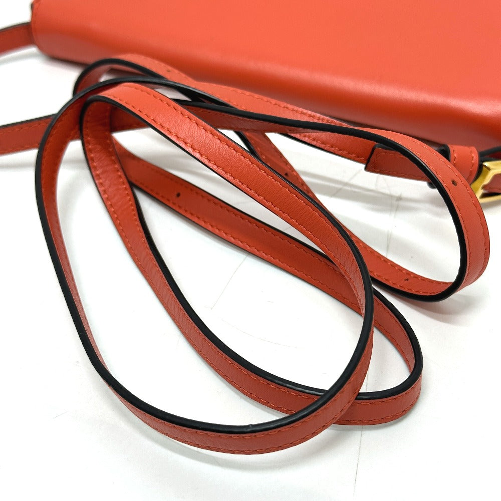 Loewe Shoulder Bag Leather Orange Anagram Heels