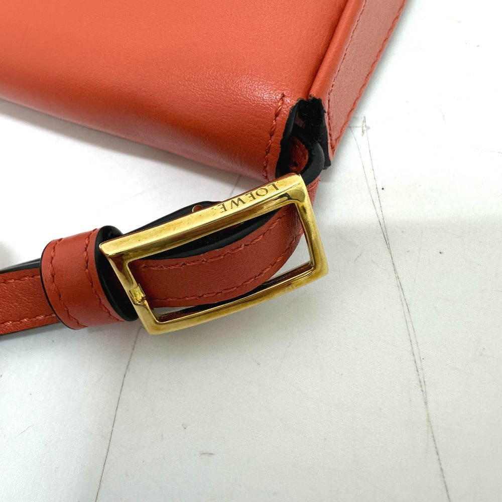 Loewe Shoulder Bag Leather Orange Anagram Heels