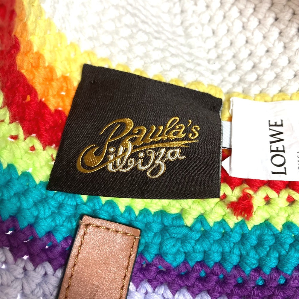Loewe Hat Cotton Multicolor Knit Rainbow Logo Women