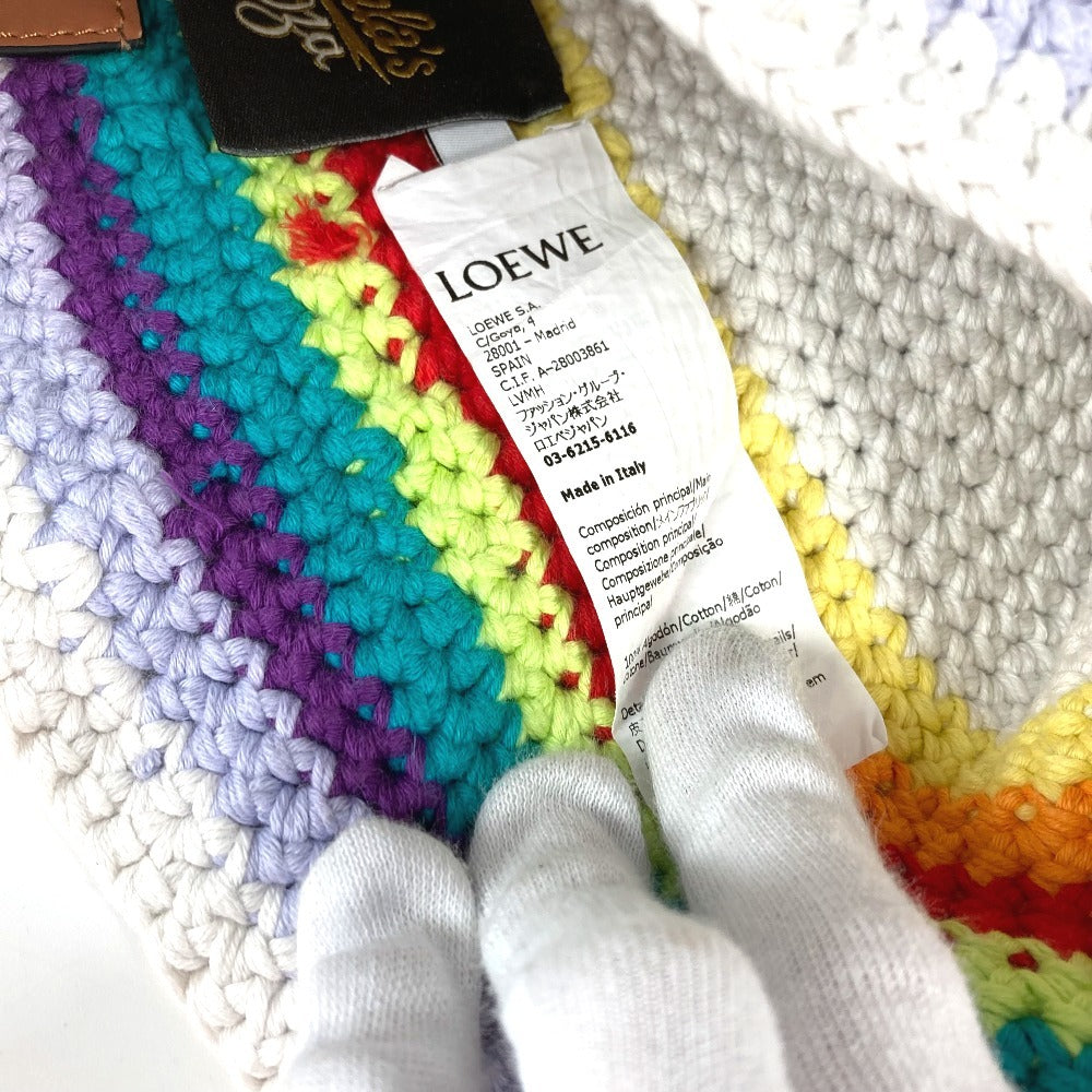 Loewe Hat Cotton Multicolor Knit Rainbow Logo Women