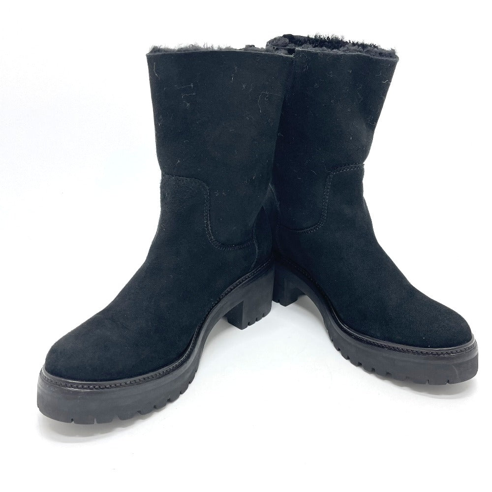 Moncler Boots Suede Black Mokomoko Mouton Women 36