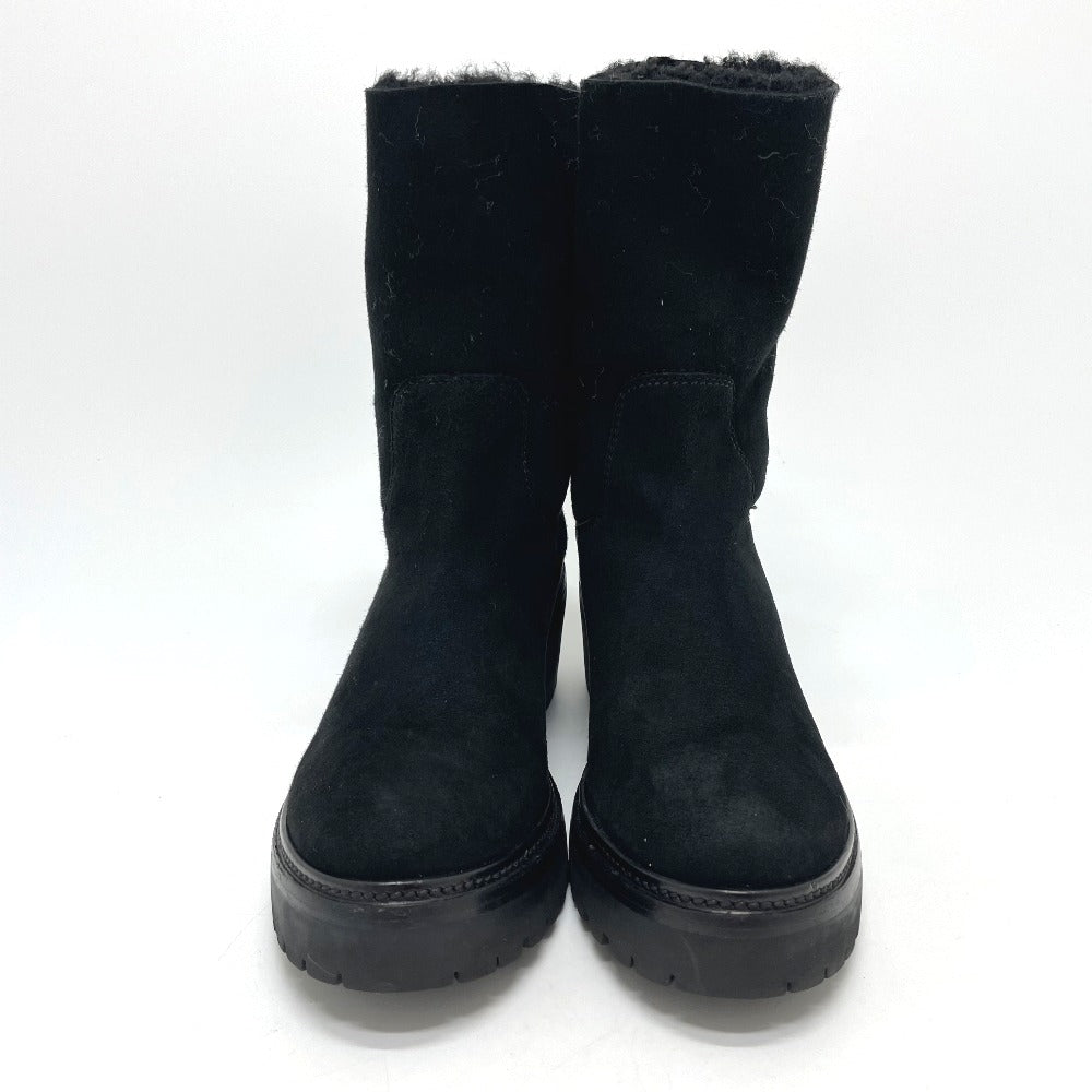 Moncler Boots Suede Black Mokomoko Mouton Women 36