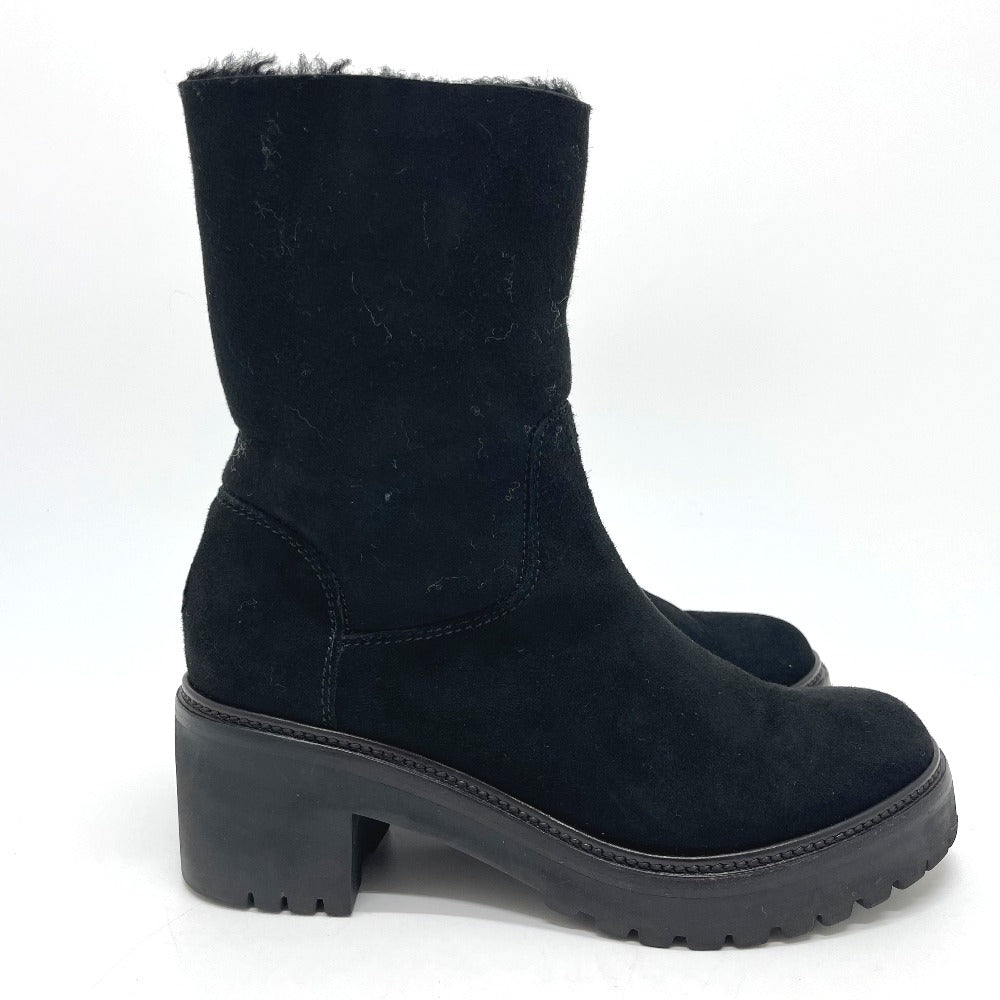 Moncler Boots Suede Black Mokomoko Mouton Women 36