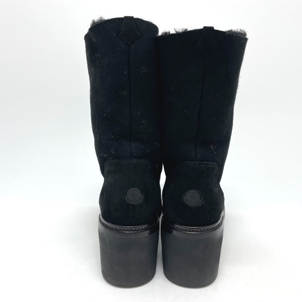 Moncler Boots Suede Black Mokomoko Mouton Women 36