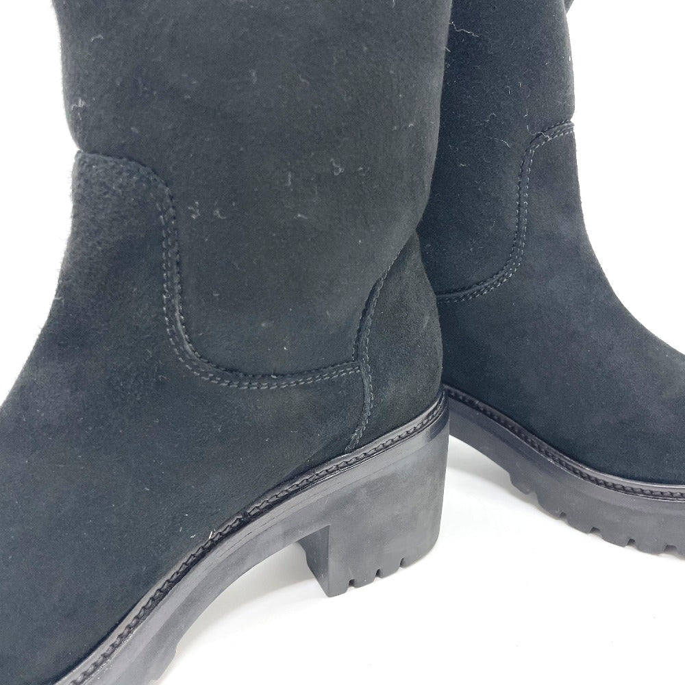 Moncler Boots Suede Black Mokomoko Mouton Women 36