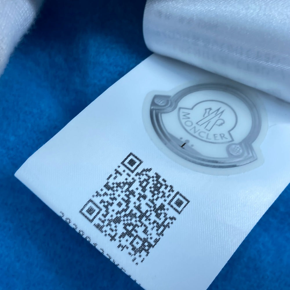 Moncler Scarf Wool Blue Down Logo Mens