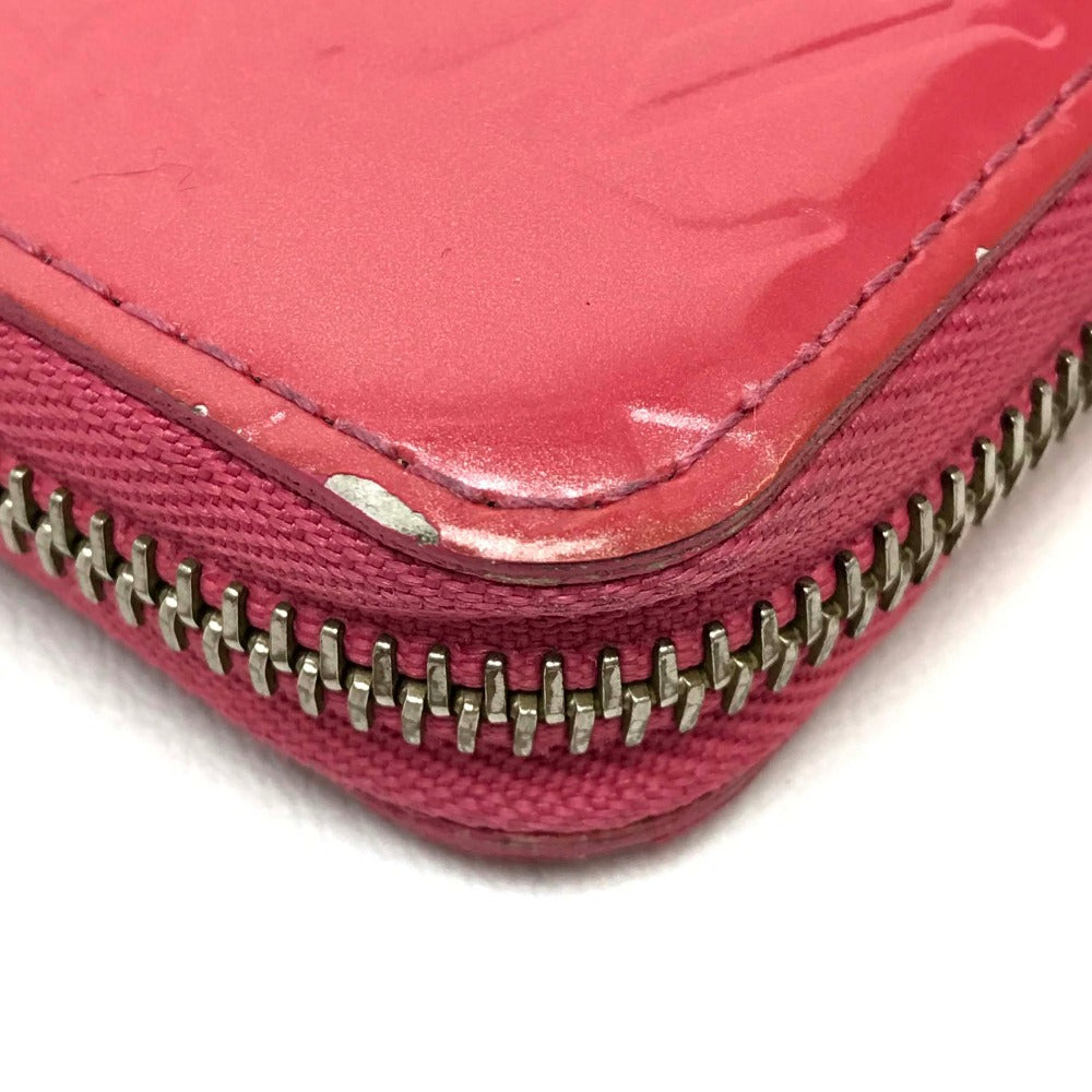 Louis Vuitton Long Wallet Purse M9147F Patent Leather Pink Monogram Vernis Zip Around Long Wallet