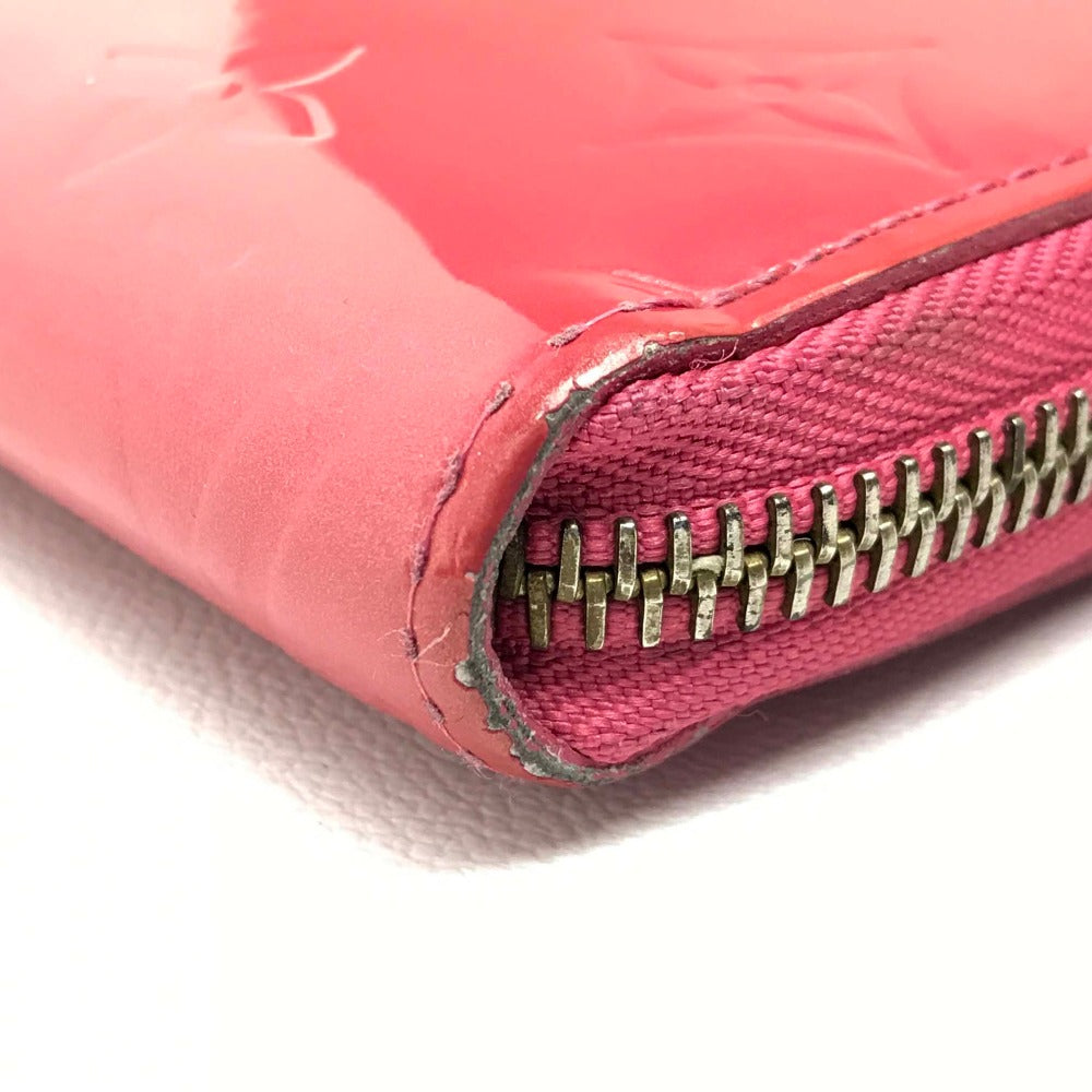 Louis Vuitton Long Wallet Purse M9147F Patent Leather Pink Monogram Vernis Zip Around Long Wallet
