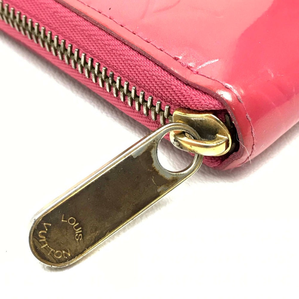 Louis Vuitton Long Wallet Purse M9147F Patent Leather Pink Monogram Vernis Zip Around Long Wallet