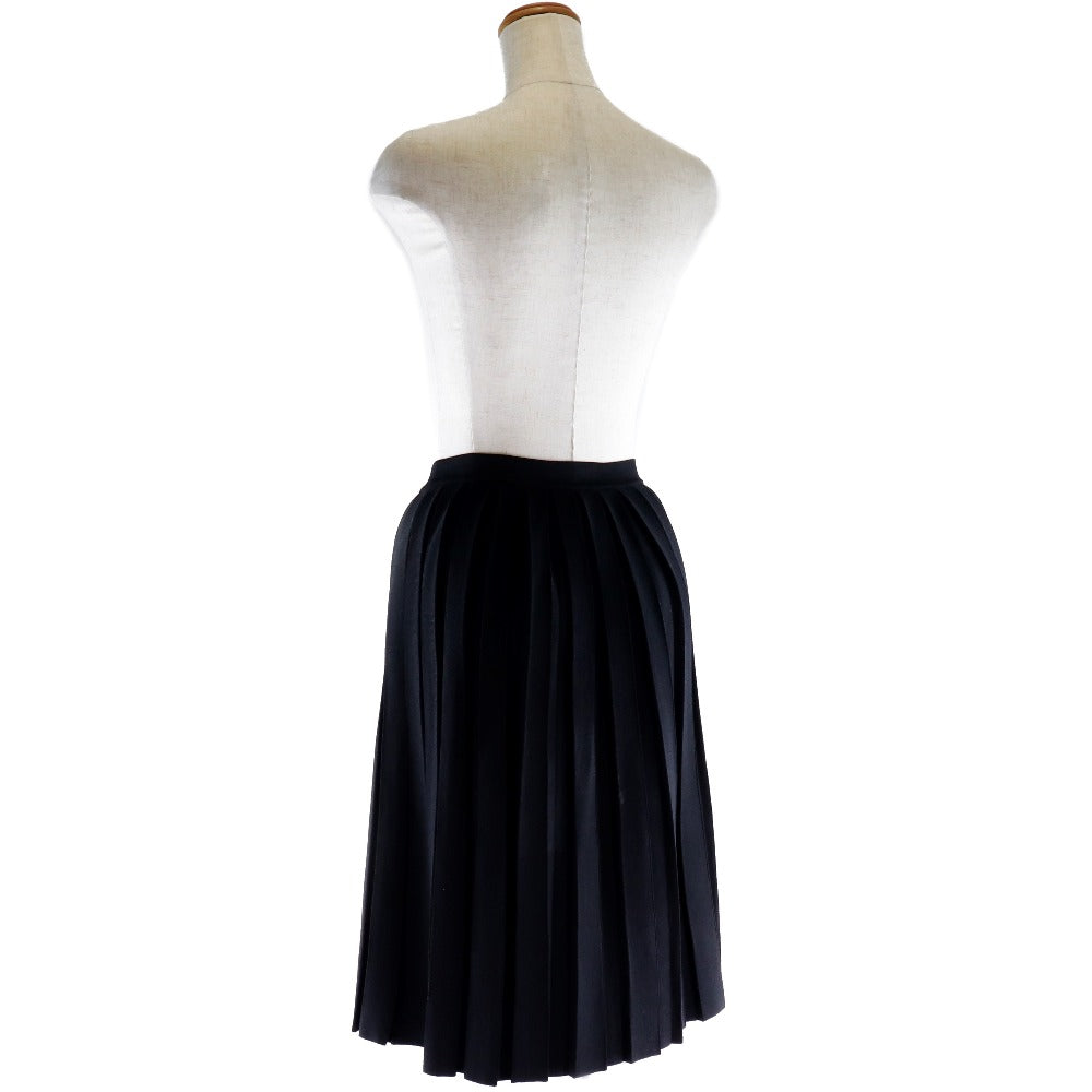 Louis Vuitton Skirt Rayon, Polyester Black Pleated Women Xs