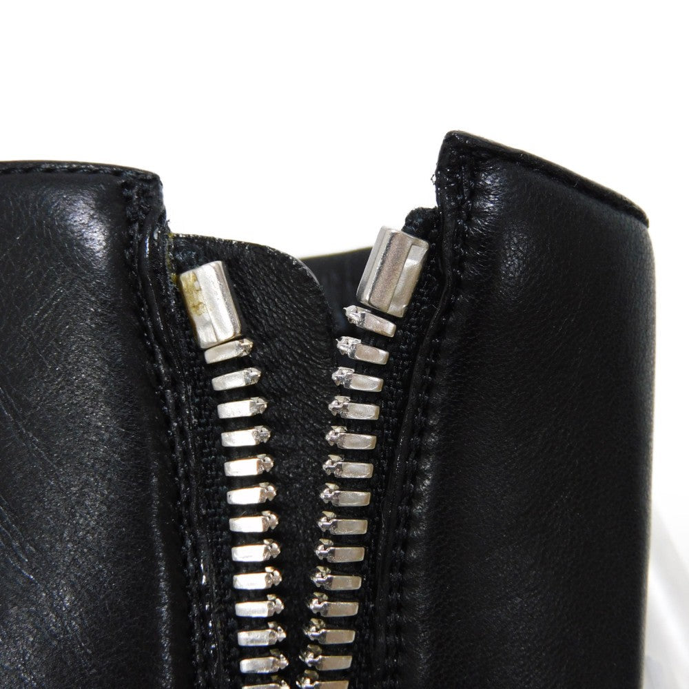 Louis Vuitton Boots 1A9C0F Lamb Leather X Calf Leather Noir 39 Lv Circle Ribbon Ankle Black Gold