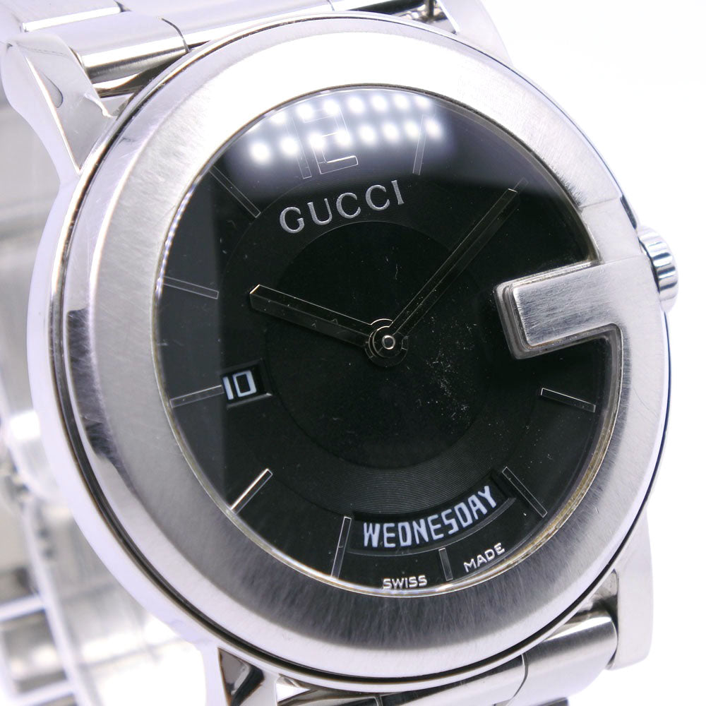 Gucci Watches Quartz 101M Stainless Steel Black Day Date G Chrono Collection Black Dial