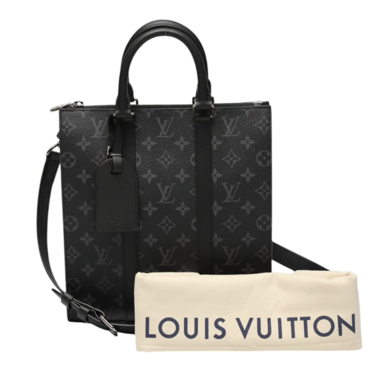 Louis Vuitton Tote Bag M46456 Monogram Canvas Black Shoulder Bag Monogram Eclipse Sac Plat Cloth