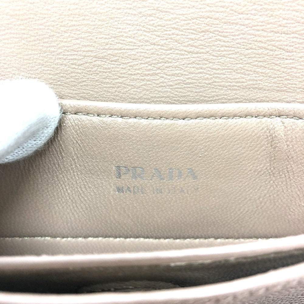Prada Shoulder Bag Bt955X Safiano Leather Beige Logo/Shoulder Chainshoulder