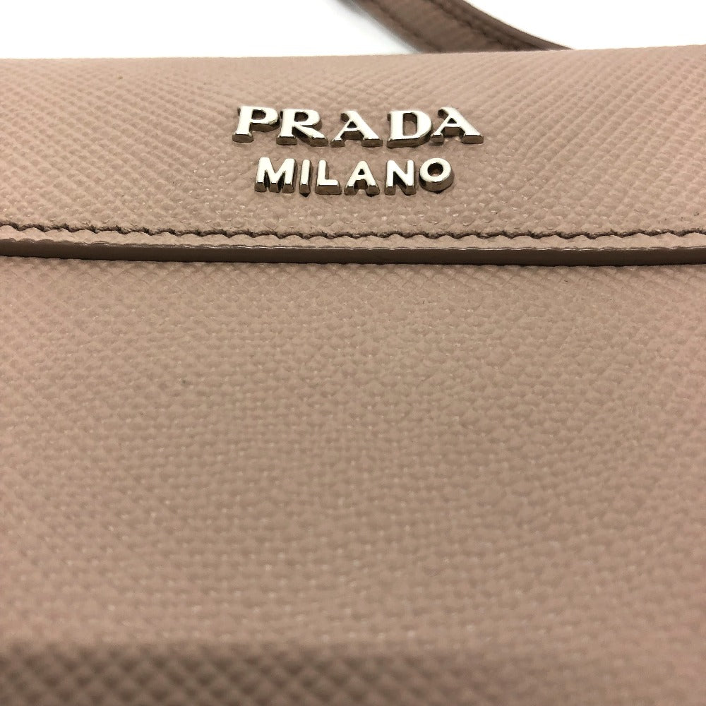 Prada Shoulder Bag Bt955X Safiano Leather Beige Logo/Shoulder Chainshoulder