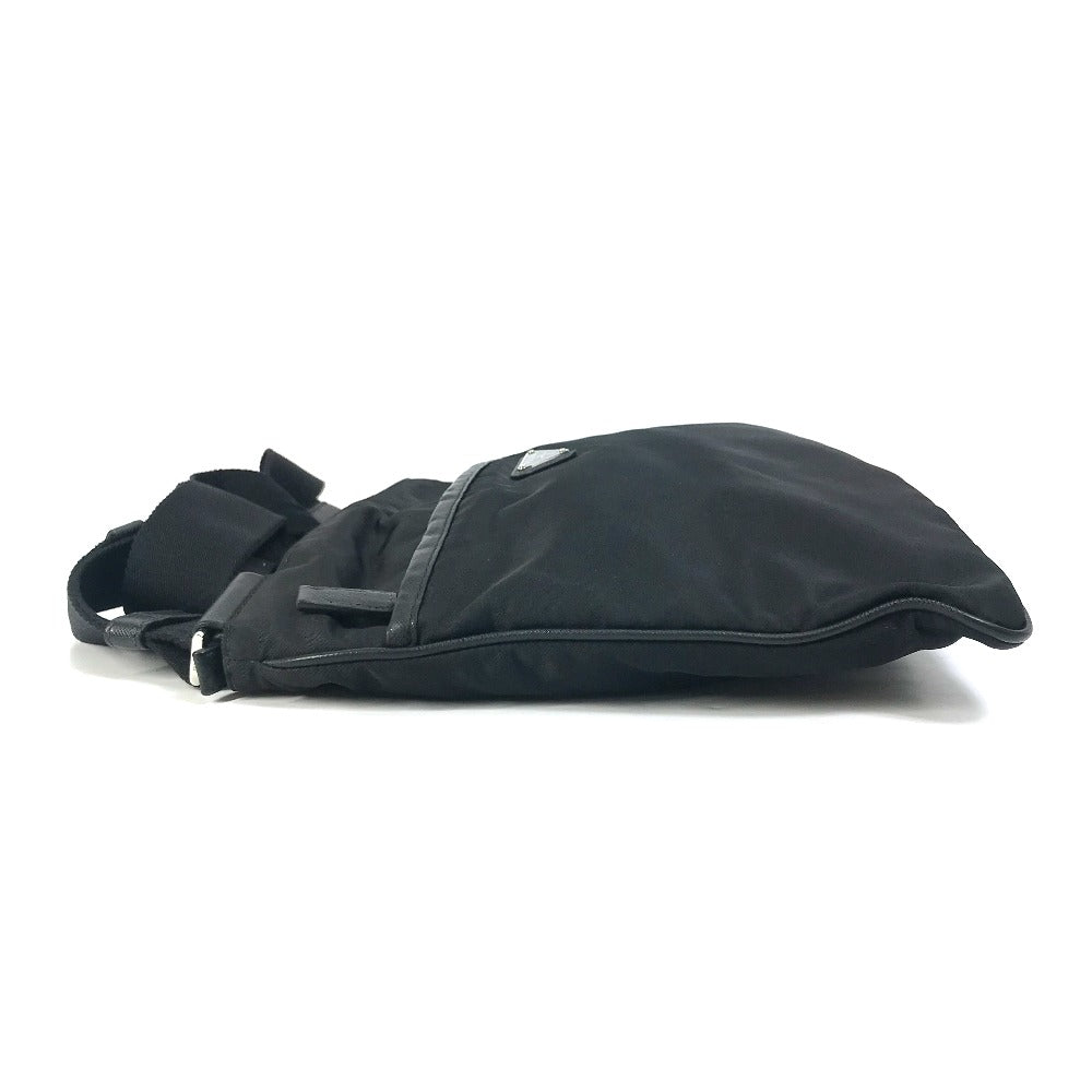 Prada Shoulder Bag 2Vh053 Nylon / Leather Black Bag Triangle Logo Mens