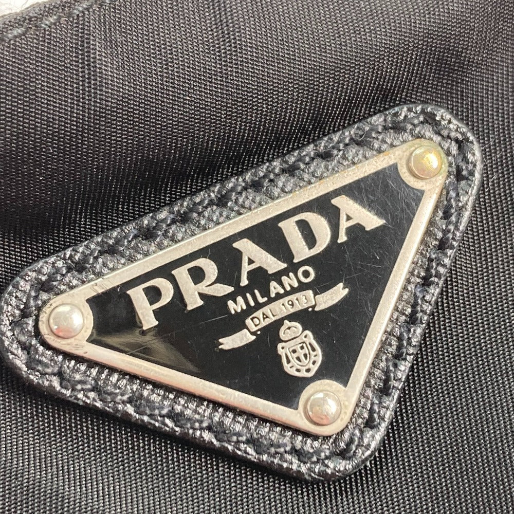 Prada Shoulder Bag Nylon Black Crossbody Pochette Bag Triangle Logo Plate Women Secondhand
