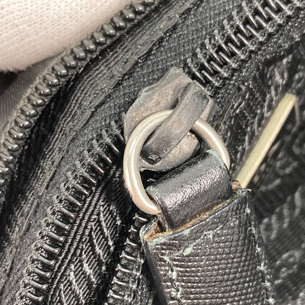 Prada Shoulder Bag Nylon Black Crossbody Pochette Bag Triangle Logo Plate Women Secondhand