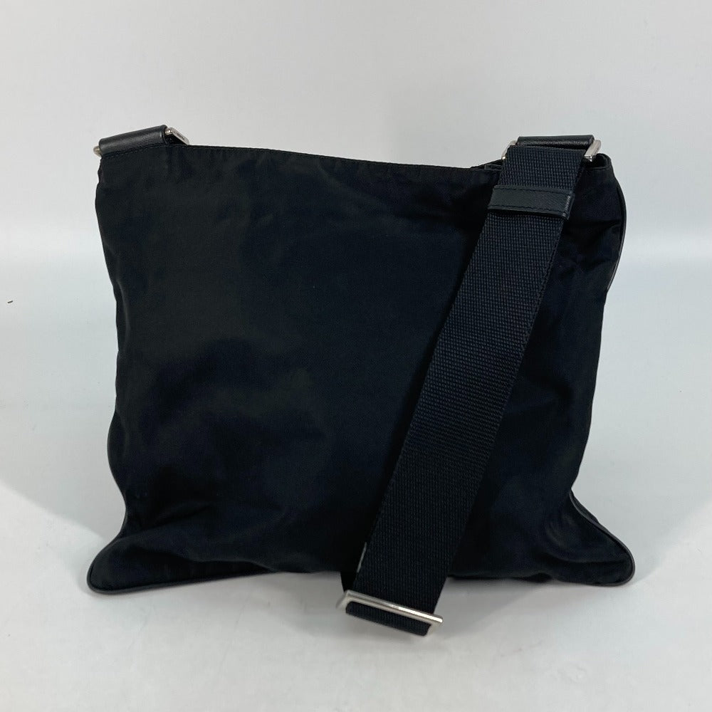 Prada Shoulder Bag Nylon Black Crossbody Pochette Bag Triangle Logo Plate Women Secondhand
