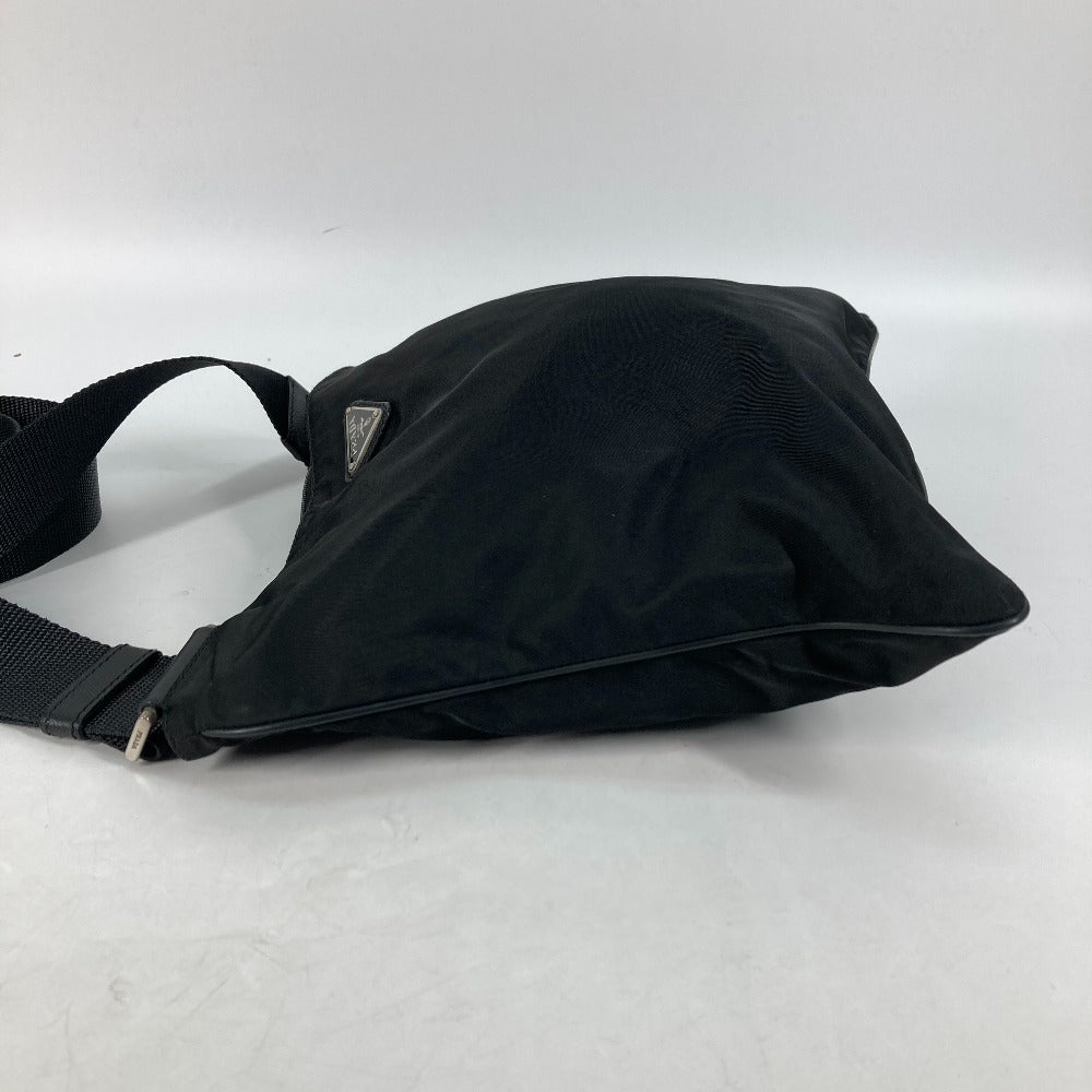 Prada Shoulder Bag Nylon Black Crossbody Pochette Bag Triangle Logo Plate Women Secondhand