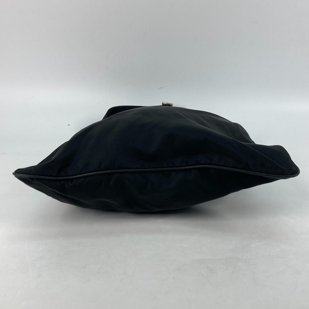 Prada Shoulder Bag Nylon Black Crossbody Pochette Bag Triangle Logo Plate Women Secondhand