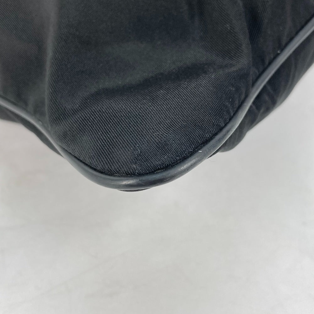Prada Shoulder Bag Nylon Black Crossbody Pochette Bag Triangle Logo Plate Women Secondhand