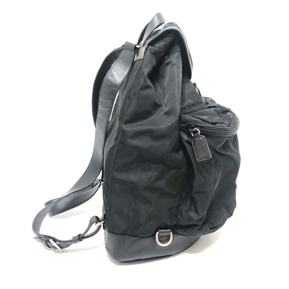 Prada Backpack 130 Nylon Black Double Pocket