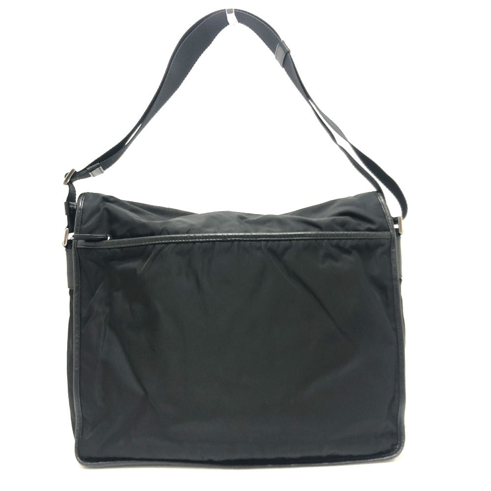 Prada Shoulder Bag U166 Nylon / Leather Black Mens