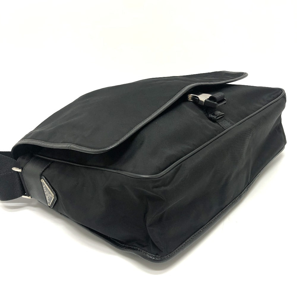 Prada Shoulder Bag U166 Nylon / Leather Black Mens