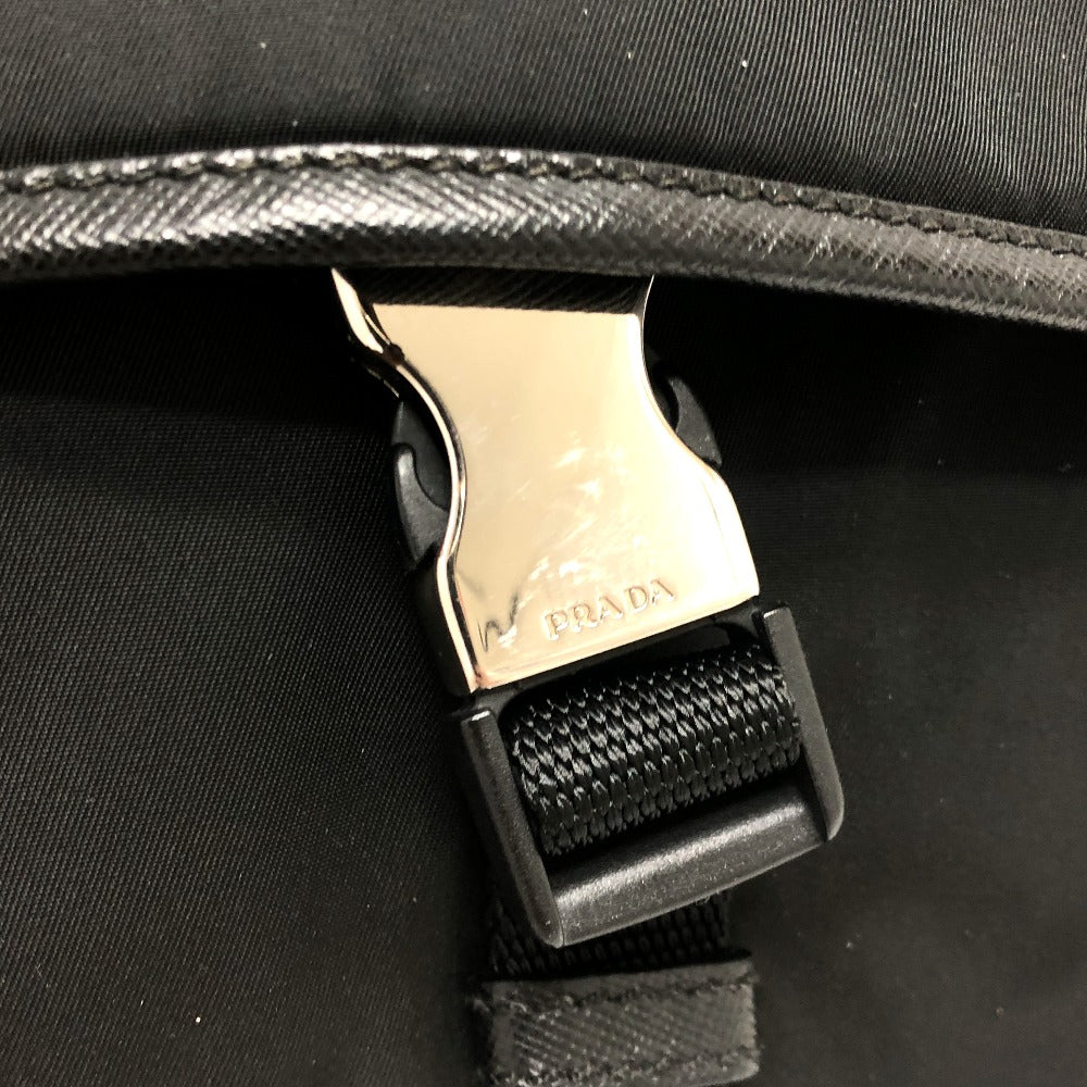 Prada Shoulder Bag U166 Nylon / Leather Black Mens