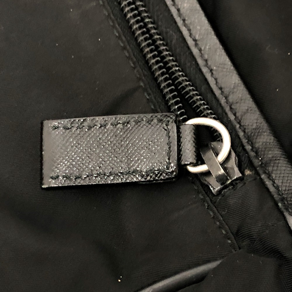 Prada Shoulder Bag U166 Nylon / Leather Black Mens