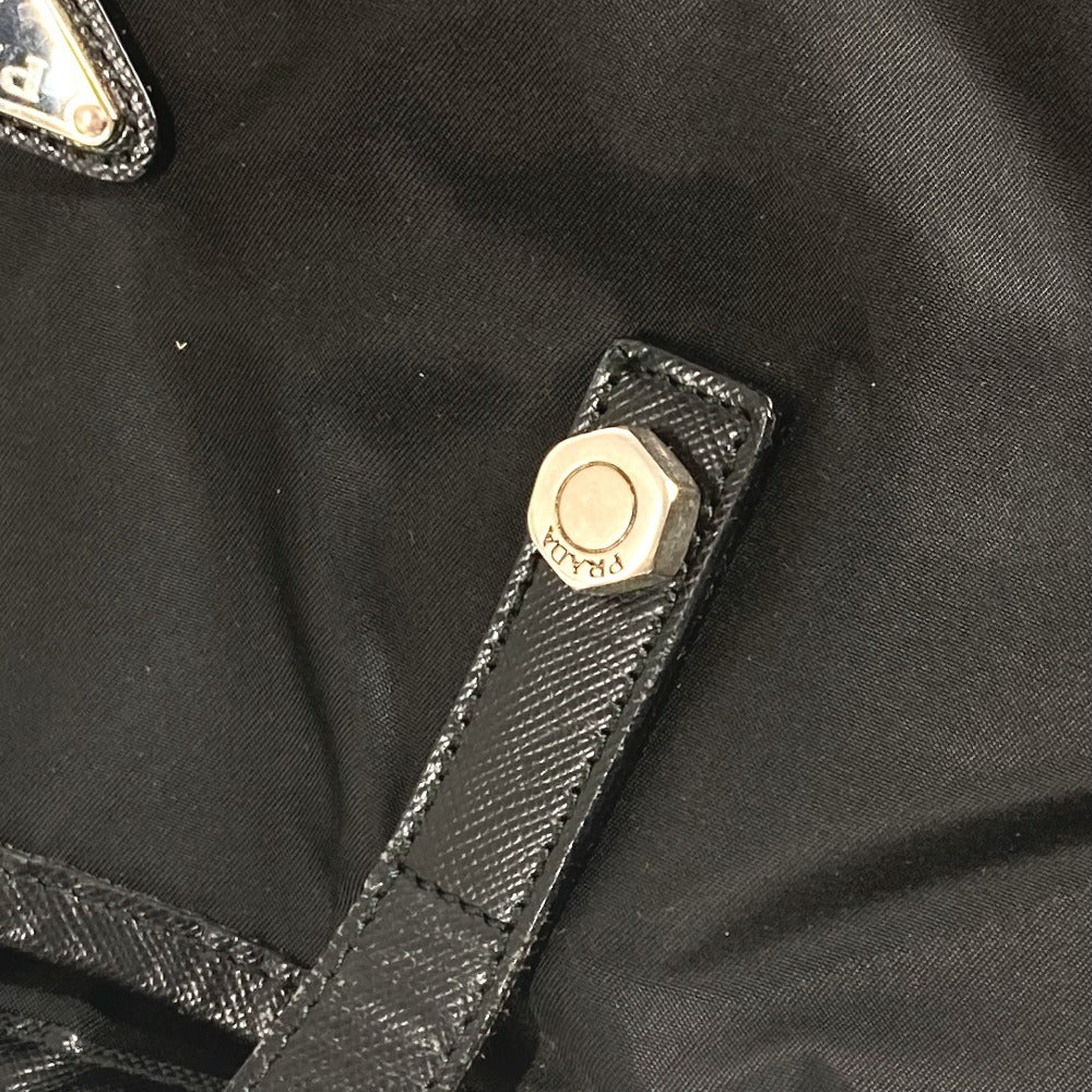 Prada Tote Bag Nylon / Leather Black Skull Logo