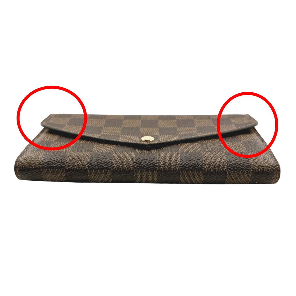 Louis Vuitton Long Wallet Purse N60114 Damier Canvas Brown X Pink Portefeuille Sara Damier Rose